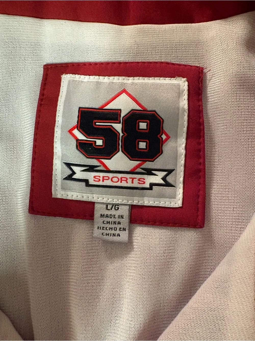 OU Crimson Full-Zip Jacket with White Trim 58 Sports Size L